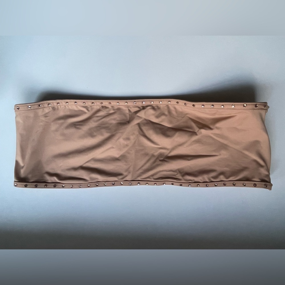 Skims Rhinestone Swim Bandeau Bikini Top Size 3X in Ochre NWT